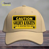 Caution Golden Knights Novelty License Plate Hat Tag Cotton / Khaki