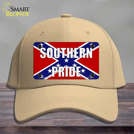 Southern Pride Confederate Novelty License Plate Hat Tag Cotton / Khaki