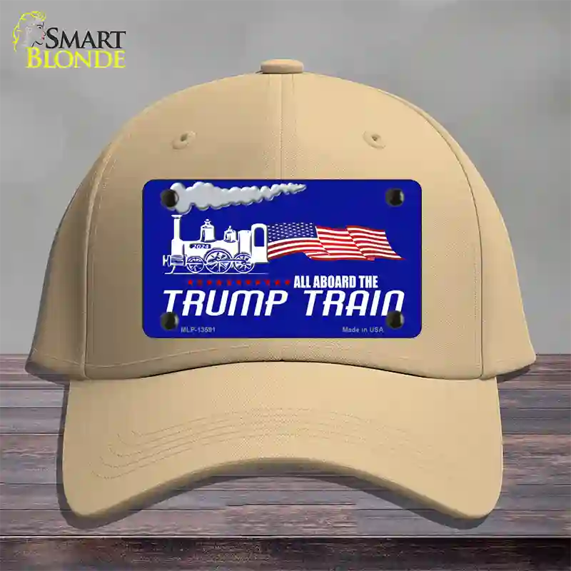 Trump Train Novelty License Plate Hat Tag Cotton / Khaki