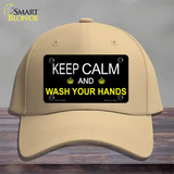 Keep Calm Wash Your Hands Novelty License Plate Hat Tag Cotton / Khaki