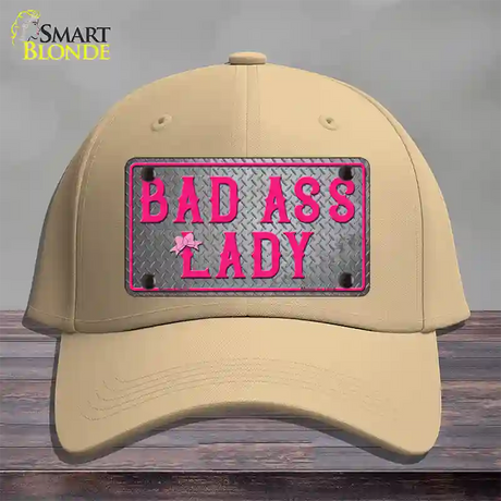 Bad Ass Lady Novelty License Plate Hat Tag Cotton / Khaki