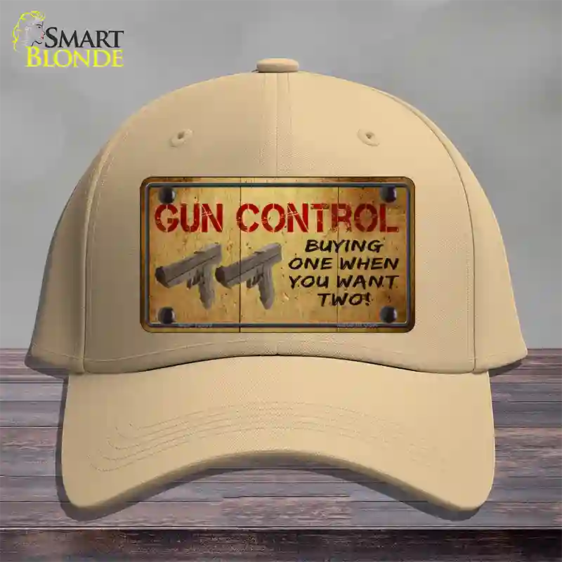 Gun Control Buying Only One Novelty License Plate Hat Tag Cotton / Khaki