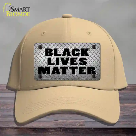 Black Lives Matter Diamond Plate Novelty License Plate Hat Tag Cotton / Khaki