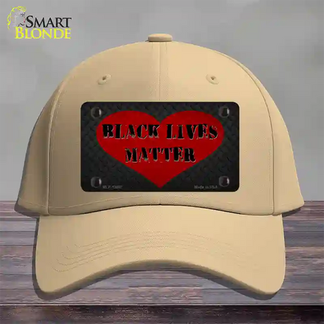 Black Lives Matter Heart Novelty License Plate Hat Tag Cotton / Khaki