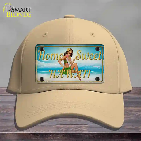 Home Sweet Hawaii Novelty License Plate Hat Tag Cotton / Khaki