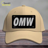 OMW Black Novelty License Plate Hat Tag Cotton / Khaki