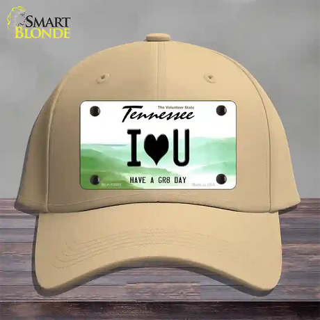 I Heart You Novelty License Plate Hat Tag Cotton / Khaki