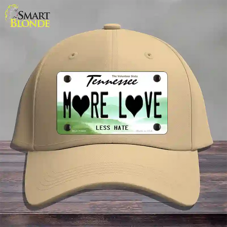 More Love Novelty License Plate Hat Tag Cotton / Khaki