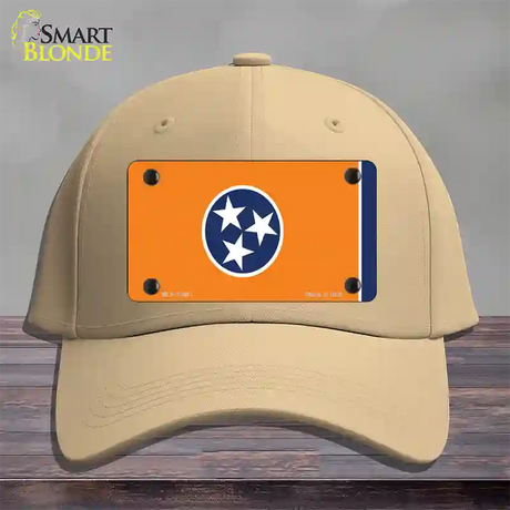 Tennessee Flag Orange Novelty License Plate Hat Tag Cotton / Khaki