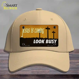 Jesus Is Coming Novelty License Plate Hat Tag Cotton / Khaki