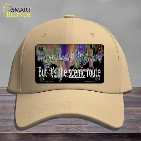 Drugs Lead Nowhere Novelty License Plate Hat Tag Cotton / Khaki