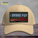 Oh Shit No Brakes Novelty License Plate Hat Tag Cotton / Khaki