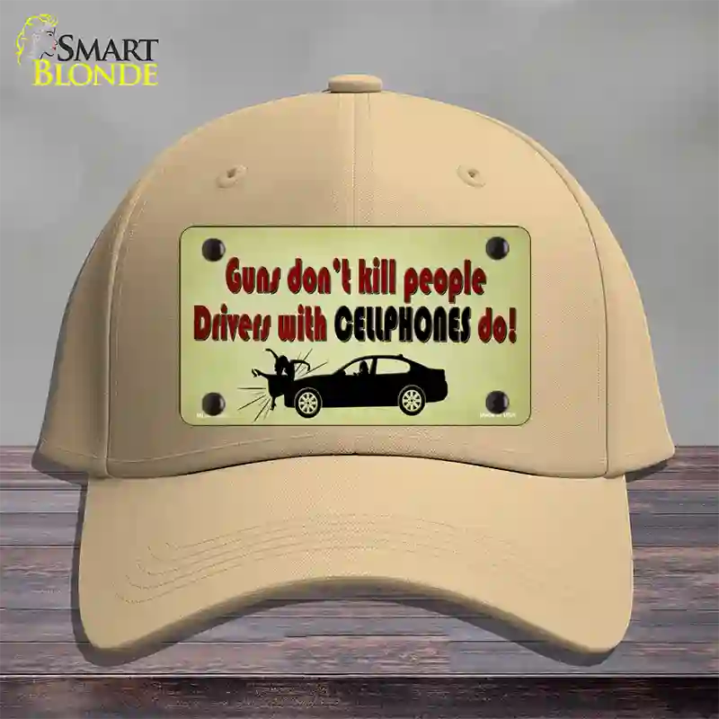 Drivers With Cellphones Do Novelty License Plate Hat Tag Cotton / Khaki