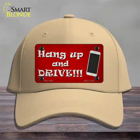 Hang Up and Drive Novelty License Plate Hat Tag Cotton / Khaki