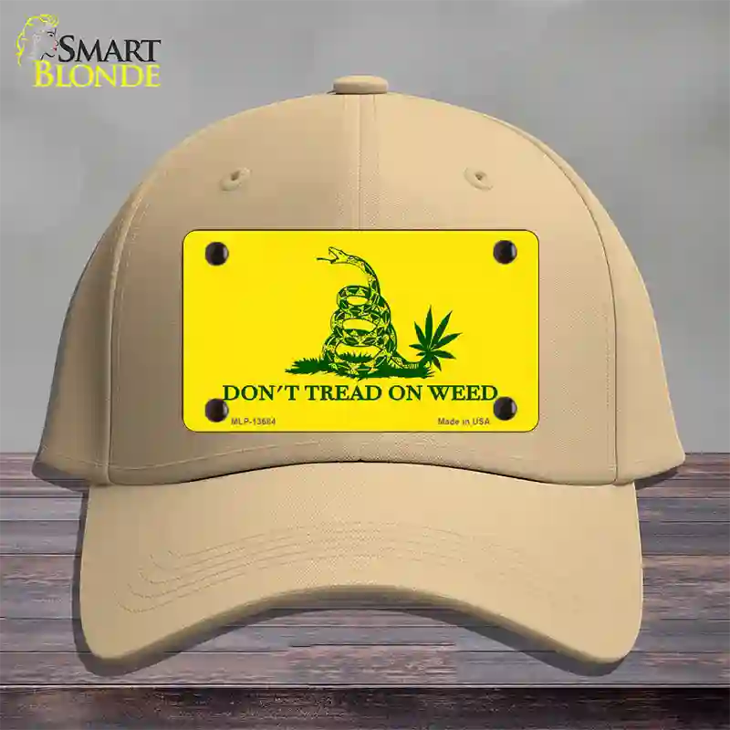 Dont Tread On Weed Novelty License Plate Hat Tag Cotton / Khaki