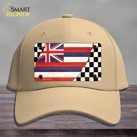 Hawaii Racing Flag Novelty License Plate Hat Tag Cotton / Khaki