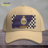 Kansas Racing Flag Novelty License Plate Hat Tag Cotton / Khaki