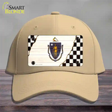 Massachusetts Racing Flag Novelty License Plate Hat Tag Cotton / Khaki