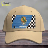 Oklahoma Racing Flag Novelty License Plate Hat Tag Cotton / Khaki