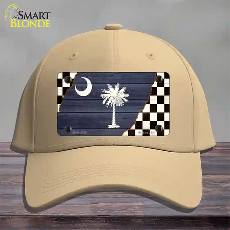 South Carolina Racing Flag Novelty License Plate Hat Tag Cotton / Khaki