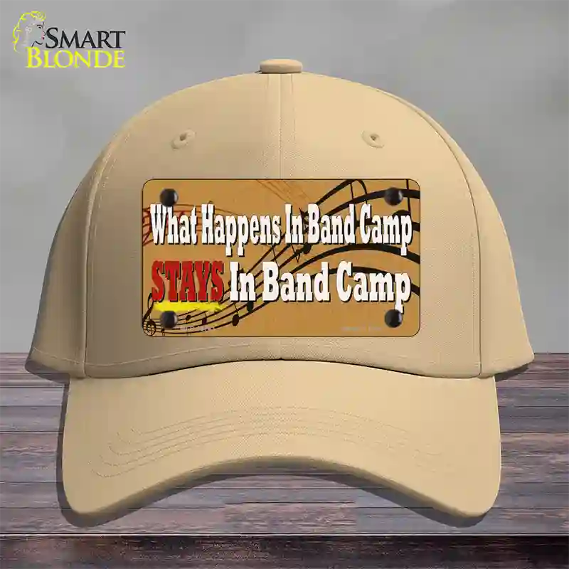 What Happens In Band Camp Novelty License Plate Hat Tag Cotton / Khaki