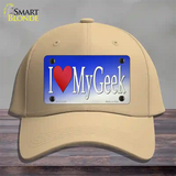 I Love My Geek Novelty License Plate Hat Tag Cotton / Khaki