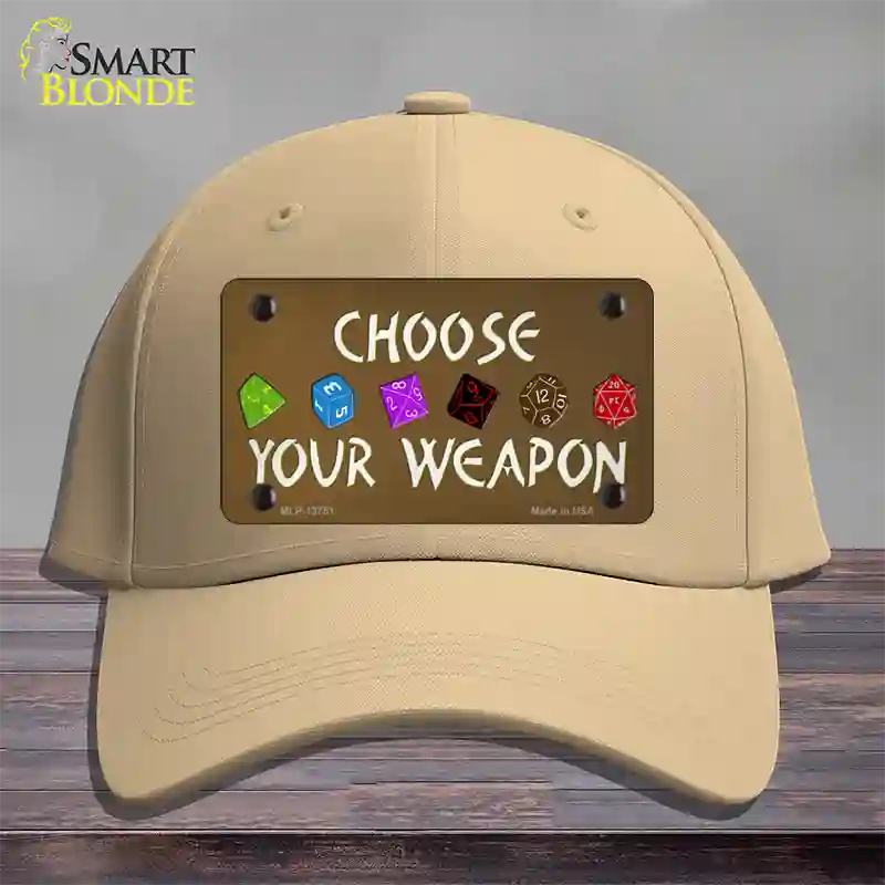 Choose Your Weapon Novelty License Plate Hat Tag Cotton / Khaki