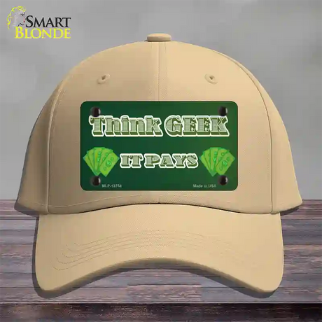 Think Geek Novelty License Plate Hat Tag Cotton / Khaki