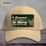 I Count Antlers To Sleep Novelty License Plate Hat Tag Cotton / Khaki