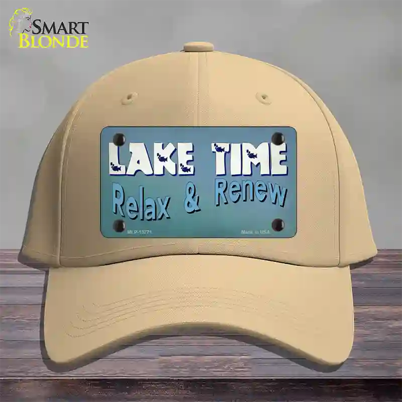 Lake Time Novelty License Plate Hat Tag Cotton / Khaki