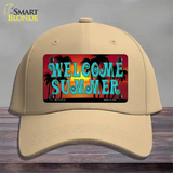 Welcome Summer Novelty License Plate Hat Tag Cotton / Khaki