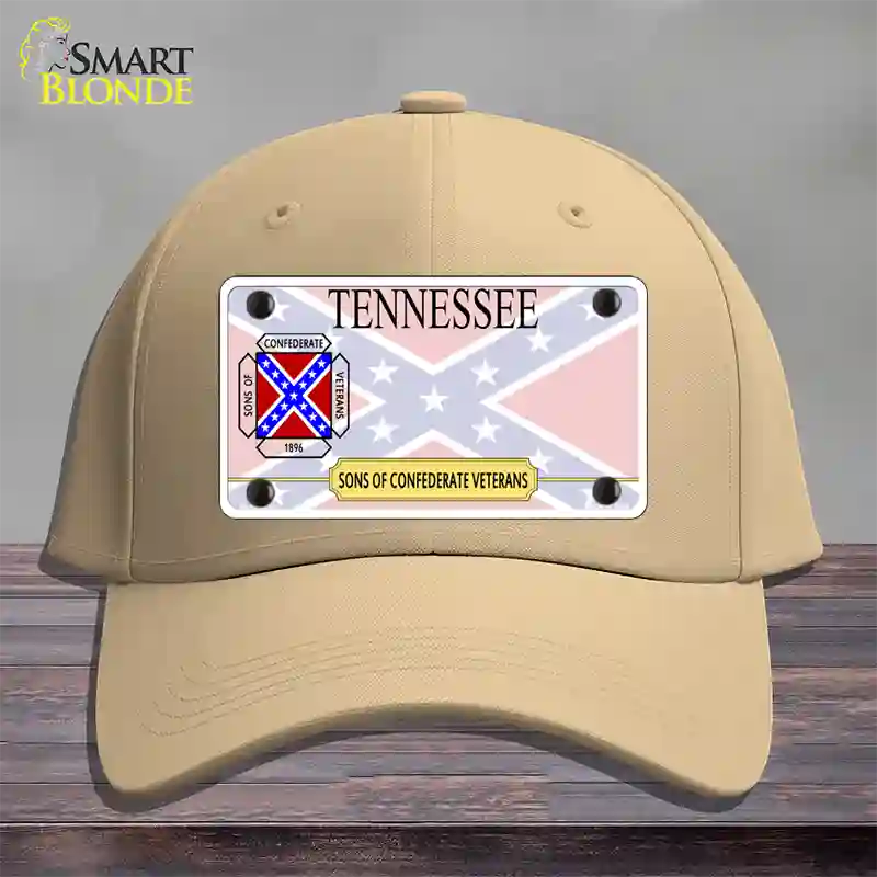 Tennessee Sons Of Confederate Novelty License Plate Hat Cotton / Khaki