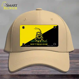 Dont Tread On Me Yellow|Black Novelty License Plate Hat Cotton / Khaki