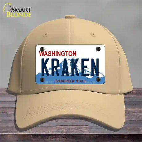 Kraken Washington Novelty License Plate Hat Tag Cotton / Khaki