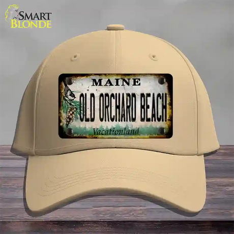 Old Orchard Beach Maine Rusty Novelty License Plate Hat Tag Cotton / Khaki