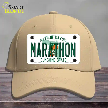 Marathon Florida Novelty License Plate Hat Tag Cotton / Khaki