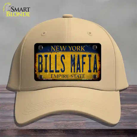 Bills Mafia New York Yellow Rusty Novelty License Plate Hat Tag Cotton / Khaki