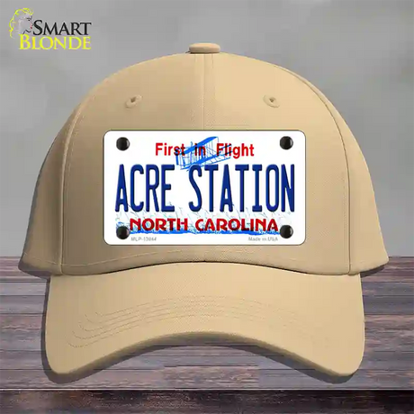 Acre Station North Carolina Novelty License Plate Hat Tag Cotton / Khaki