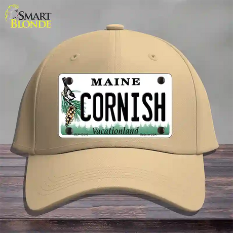 Cornish Maine Novelty License Plate Hat Tag Cotton / Khaki