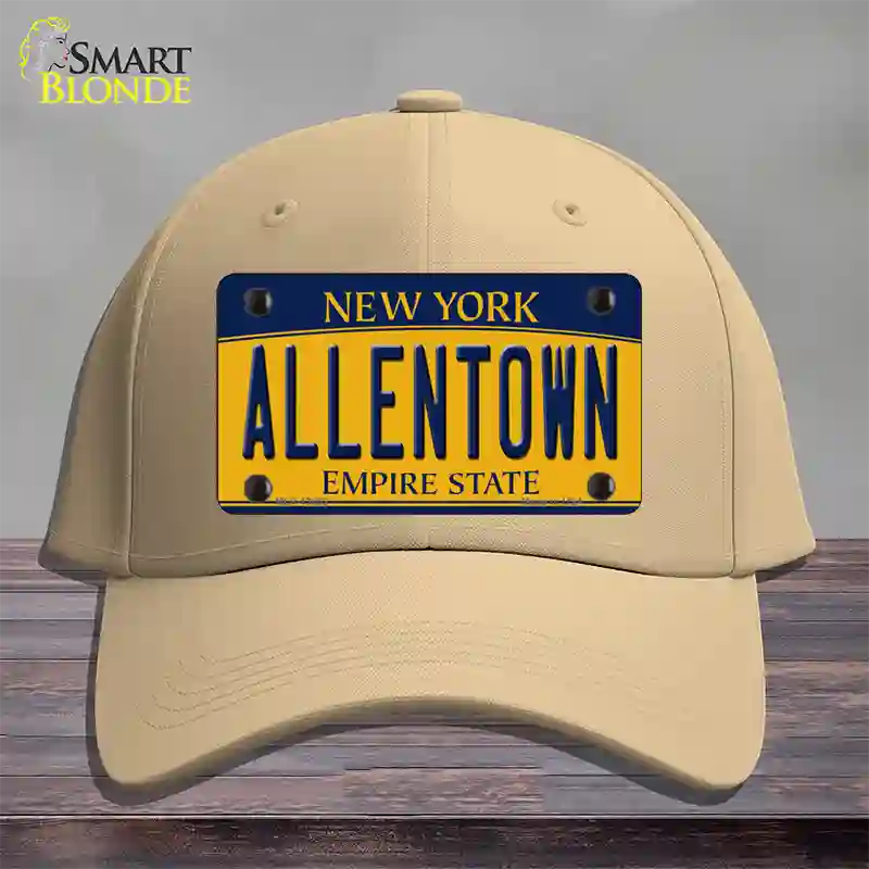 Allentown NY Yellow Novelty License Plate Hat Tag Cotton / Khaki