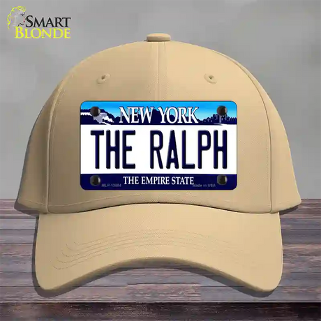 The Ralph NY Blue Novelty License Plate Hat Tag Cotton / Khaki