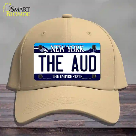 The Aud NY Blue Novelty License Plate Hat Tag Cotton / Khaki