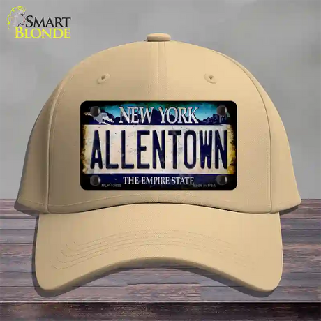 Allentown NY Blue Rusty Novelty License Plate Hat Tag Cotton / Khaki