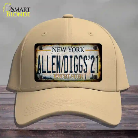 Allen Diggs 21 NY Excelsior Rusty Novelty License Plate Hat Tag Cotton / Khaki