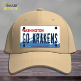 Go Krakens Washington Novelty License Plate Hat Tag Cotton / Khaki