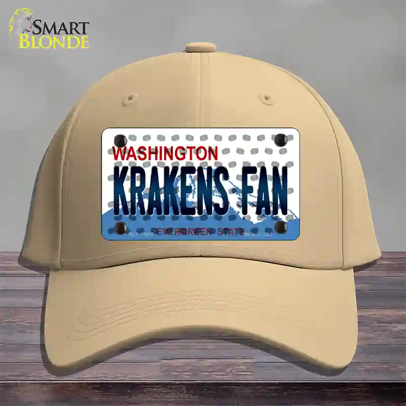 Krakens Fan Washington Overlay Novelty License Plate Hat Tag Cotton / Khaki