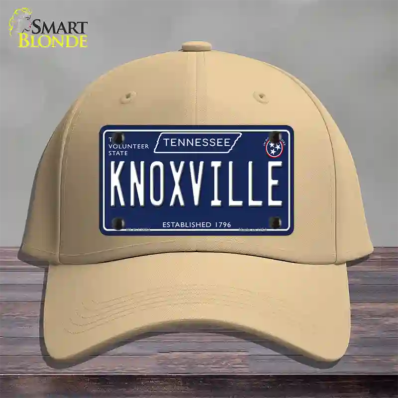 Knoxville Tennessee Blue Novelty License Plate Hat Tag Cotton / Khaki