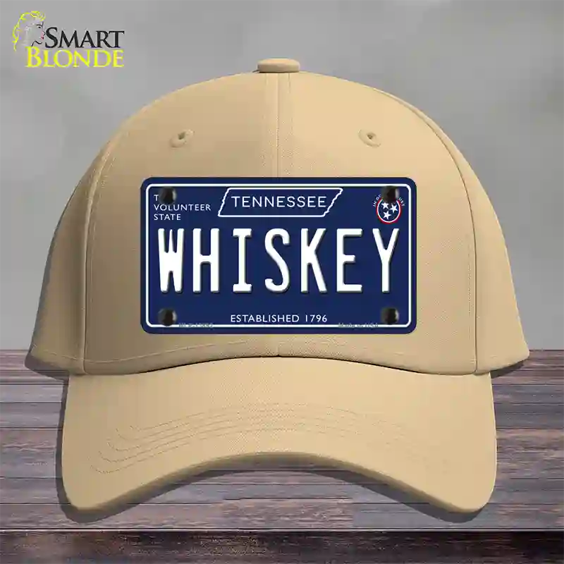 Whiskey Tennessee Blue Novelty License Plate Hat Tag Cotton / Khaki