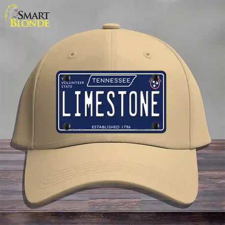 Limestone Tennessee Blue Novelty License Plate Hat Tag Cotton / Khaki