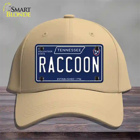 Raccoon Tennessee Blue Novelty License Plate Hat Tag Cotton / Khaki